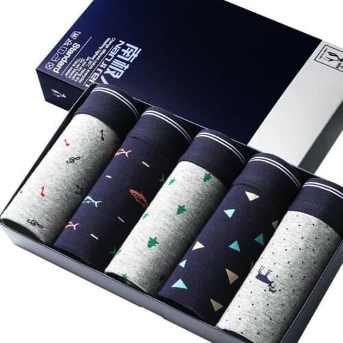 Mens Boxer Underwear Men Cotton Boxers Homme Brand Mens Underpants Male Panties Breathbale U Convex Pouch Printed Shorts L-5XL