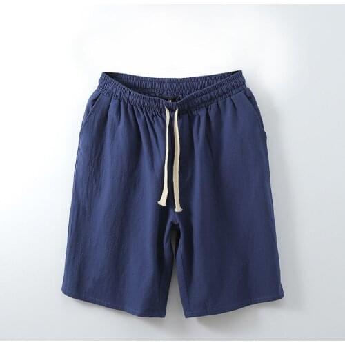 Summer shorts men 5XL 6XL 7XL 8XL Plus size cotton linen waist 140cm mens shorts