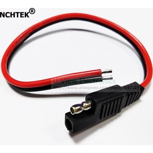NCHTEK SAE Power Automotive Extension Cable 2 Pin with SAE Connector Cable Quick Disconnect About 30CM/Free DHL Shipping/100PCS