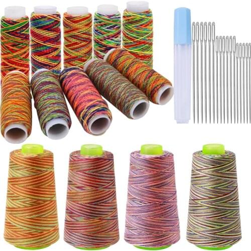 KAOBUY Rainbow Color Sewing Thread Hand Quilting Embroidery Sewing Thread Needlework Fiber Yarn Tool DIY Sewing Accessories