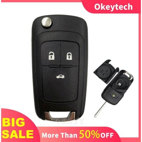OkeyTech 3BT Folding Car Remote Key Shell For Chevrolet Cruze Epica Lova Camaro Impala Fit Astra J Corsa E Insignia Zafira C