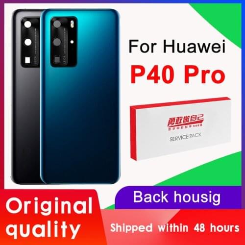 Original Back Housing Replacement For Huawei P40 Pro Back Cover Battery Glass With adhesive Sticker For P40 Pro Rear Cover +Logo