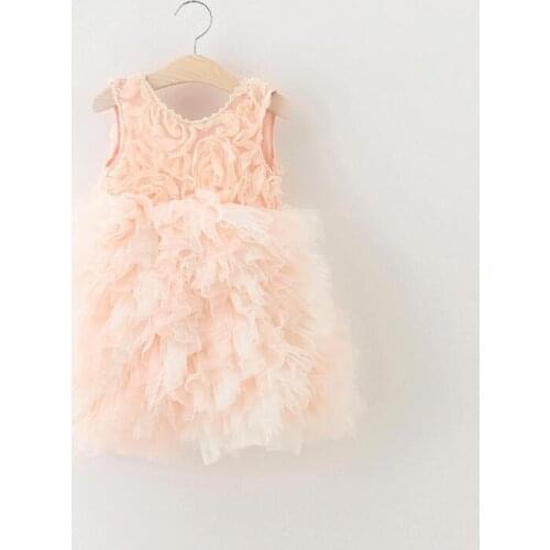 Beautiful girls princess ruffles dress for kids birthday party fown tutu flowers girls costume