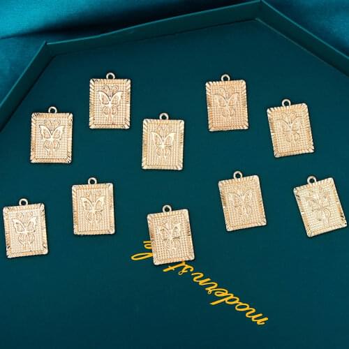 10Pcs Zinc Alloy Geometry Cute Butterfly Charms Gold Silver Color Metal Insect Charm For DIY Jewelry Making Accessorie Wholesale