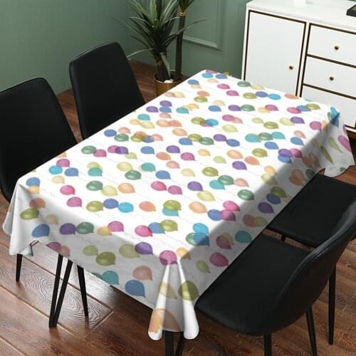Rectangle Modern Table Cloth Cartoon Geometric Pattern Waterproof Linen Color Home Decoration Birthday Party Table Cloth