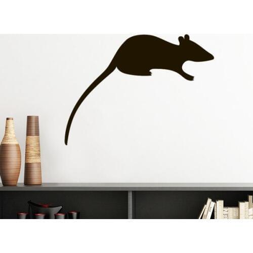 Black Mouse Animal Portrayal Silhouette Removable Wall Sticker Art Decals Mural DIY Wallpaper for Room Decal