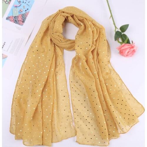 Glitter Polka Dot Viscose Hijabs Scarf Cotton Shimmer Fashion Muslim Scarves Wrap Headband Shawls 15 color 10PCS/Lot Wholesale