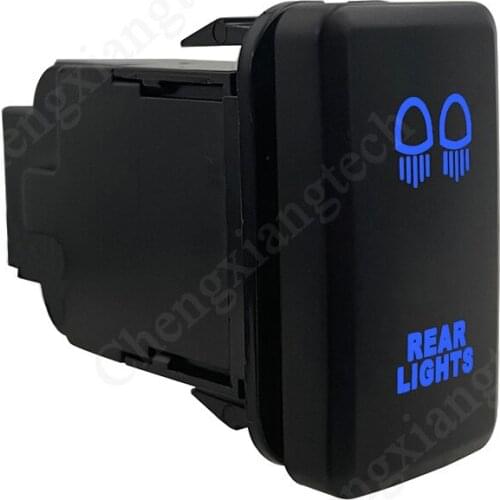 Blue LED Car Push Button Switch Rear Lights For Toyota Prado Landcruiser Hilux FJ Cruiser ON OFF Switch + Wire 12 Volt 3Amp