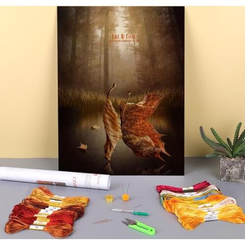 Woman Girl Printed Water-Soluble Canvas 11CT Cross Stitch Embroidery Patterns DMC Threads Hobby Handiwork Handmade Mulina