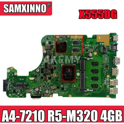 X555DG motherboard FIT For Asus X555DG A555DG X555QG X555YI laptop motherboard A4-7210 R5-M320 4GB Test work 100