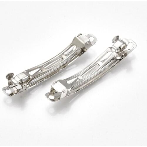 20Pcs Platinum Plated Iron Metal French Barrettes Spring Hair Clips Blank For DIY Hair Bow Hairpin Jewelry Making 5/6/8cm