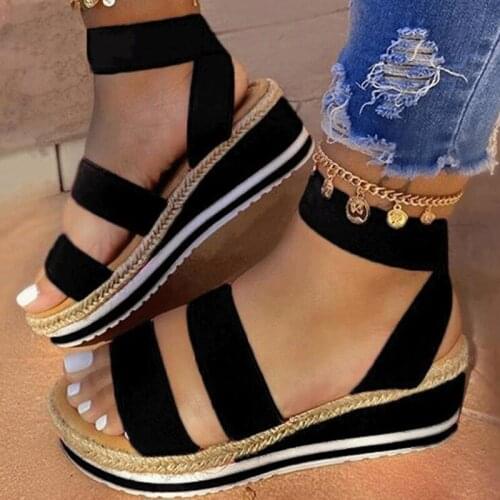 2021 New Fashion Wedges Shoes For Women Sandals High Heels Summer Flop Chaussures Femmal Platform Sandals Wholesale