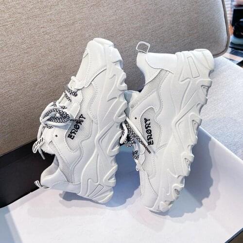2021 Summer Breathable Shoes Single Mesh Dad Shoes Female Ins Fashion All-Matching Womens Shoes