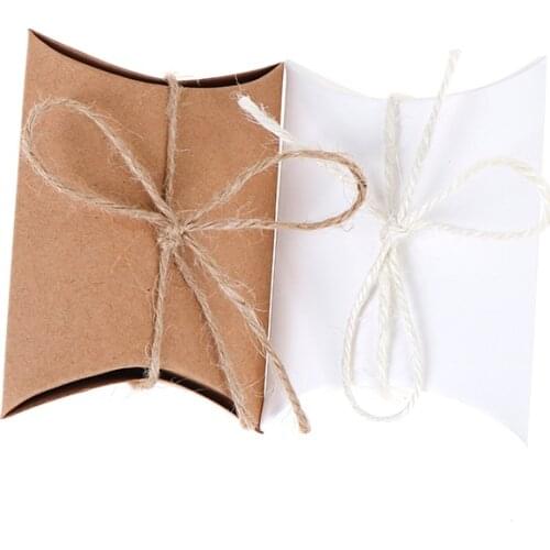 50 Pcs Cute Pillow Anti-Scratch Box Sweet Boxes Wedding Party Favour Gift Candy Cookie Food Snack Boxes Christmas Gifts