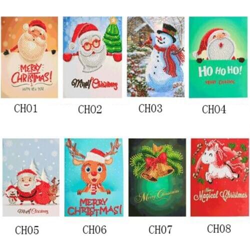5D DIY Diamond Painnting Christmas Greeting Cards full round 7d greeting card diy painting kits diamond painting christmas cards