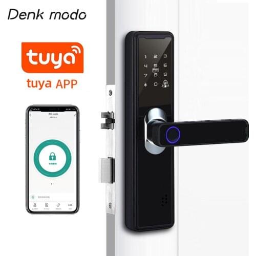 Denk modo cerradura intelige Tuya Biometric Fingerprint Security Intelligent Smart WiFi APP Password Electronic Door Lock