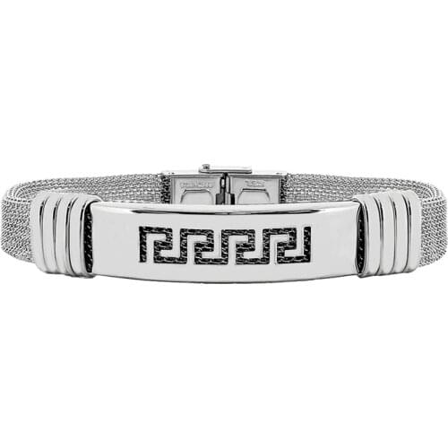 Stainless Steel bracelet Stainless Steel Steel grid gentleman young man gift Fathers Day engraved smooth plate