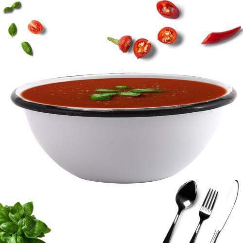 Pure enamel bowl vintage enamel cup Enamel Plates Deep Dish Snack Tray Water Cup Salad Bowl Dinnerware Sets