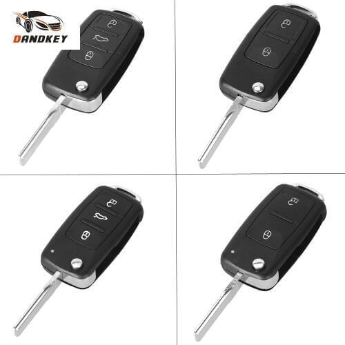 Dandkey 2/3buttons Folding Car key Switchblade Key Flip key Shell for VOLKSWAGEN polo passat b5 Tiguan Golf Seat Skoda Key Case