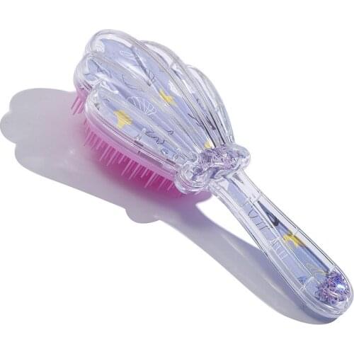 Kids Hot Comb Plastic Antistatic Fabric Rainbow Spangle Cartoon Travel Portable Brush Girls Dressing Hair Accessories Products