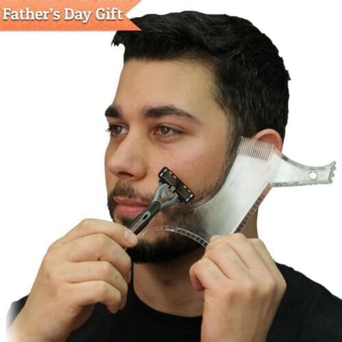 Double Sided Moustache Moulding Comb Template Ruler Beard Styling Shaping Template Comb Barbers Tool Symmetry Line Up Trimming