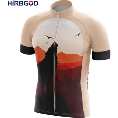 HIRBGOD Quick Dry Male Cycling Wear Nature Land Sea Animals Pattern Bike Jersey Short Sleeve Top Bicycle Sports Shirt,TYZ664-01