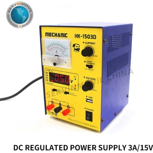 HK-1503D Voltage Converter Voltmeter DC Regulated Power Supply 3A/15V Voltage Test Function Short Circuit Protection Buzzer