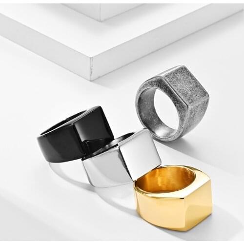 JHSL Men Rings Stainless Steel Black Vintage Gray Gold Silver Color wholesale Large US size 7 8 9 10 11 12 New 2021