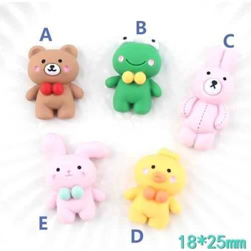 Cabochons Flatback Animal Slime Charms 10Pcs resin Flat back Cabochon Scrapbooking Rabbit Frog Embellishment DIY Accessories