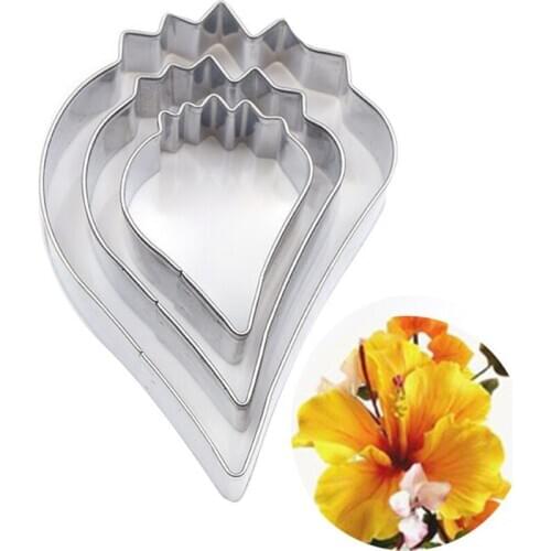 Pottery Cutter Mould Stainless Steel Sugar Flower Mold Hibiscus Poppy Flower Petal Fondant Clay Flower Cutters Molds Tools