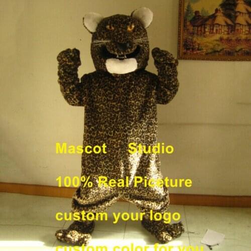 Leopard Mascot Walking Doll Costume Simulation Plush Cheetah Animal Mascot Animation Stage Costume Props