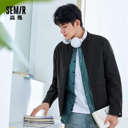 SEMIR Jacket Men 2021 Autumn And Spring New Black Handsome Stand-Up Collar Jacket Casual Breathable Baseball Uniform Jackets Men