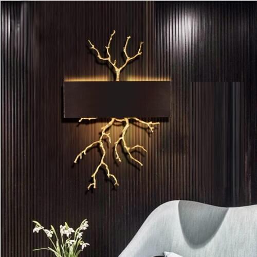 JUBILANT Lighting Copper Branches Wall Light Coloured Glaze Wall Lamp Lighting Hotel Sconce LED Bedside Sconce Lighting