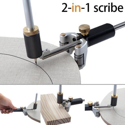 Linear Arc Wood Scribe Wheel Mortise Aluminum Alloy Gauge Scriber Parallel Line Drawing DIY Woodworking Sliding Marking Tool