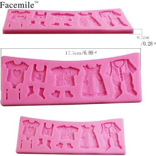 Fashion Baby Cloth Shape 3D Silicone Fondant Mould Cake Decorating Tools Cupcake Mold Sugar Craft Tools Baking Cake Tools 50-166