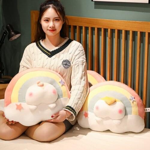 Cartoon Corgi Bottom Rainbow Plush Pillow Bedroom Bedside Sofa Bay Window Pillow Girls Heart Car Lumbar Support
