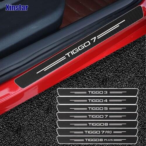 4pcs Carbon Fiber Door Protection Sticker For CHERY TIGGO 2 3 4 5 7 8 PRO PLUS ARRIZO 5 Auto Accessories