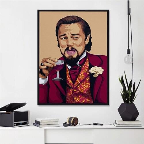 Funny people drinking red wine posters and prints abstract canvas painting leo art pictures living room home decoration painting