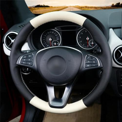 DIY Anti-Slip Wear-Resistant Steering Wheel Cover For Mercedes-Benz C180 C200 C260 C300 B200 Car Interior Decoration
