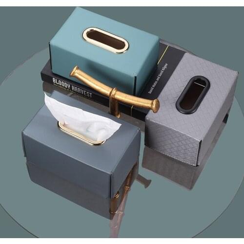 Nordic Creative Square Tissue Box Container Organizer Dispenser Leather Tissue Boxes Paper Papel Seda Napkin Rack BW50ZJ