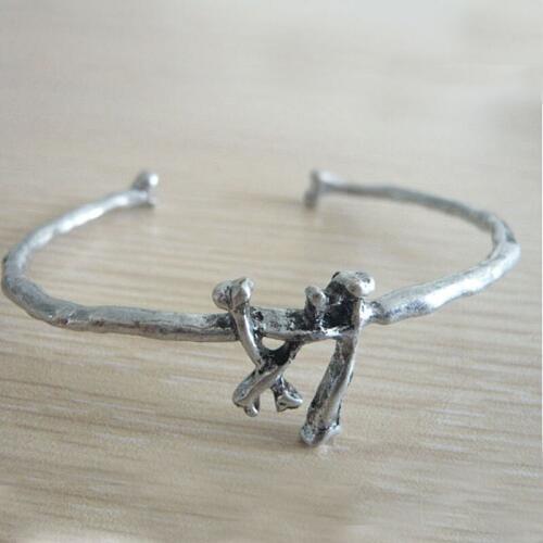 Wholesale 10pc LA Bone Bangle, The Antique Silver Plated Gothic Bangels Fashion Jewelry Punk Style For Men Women Free Shipping