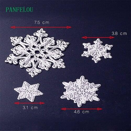 PANFELOU Metal craft Four snowflake paper die cutting dies for Scrapbooking/DIY Easter wedding Halloween cards