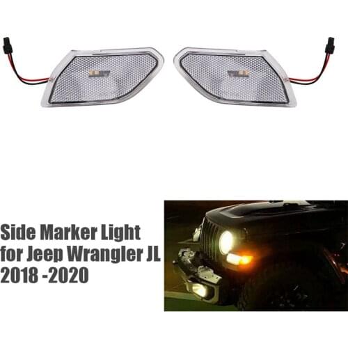 Front LED Turn Signal Lights Turn Lamp Fender Side Maker Parking Lights for Jeep Wrangler JL 2018-2020