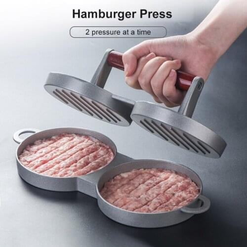 Hamburger Press Aluminum Double Round Shape Meat Tools Amburger Meat Beef Grill Burger Press Patty Maker Mold Kitchen Supplies