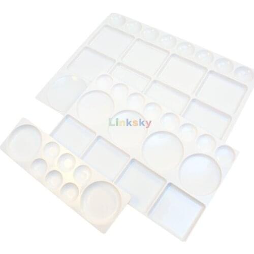 Holbein L/M/S Oblong resin Palette - Perfect for Oil, Watercolor and Acrylic Paints,Wells are for Holding and Mixing Colors