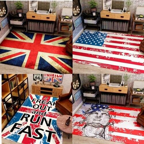 Retro American British Flag Carpet Living Room Classical England Decor Fashion Carpet Cushion Bedroom Bedside Mat Kitchen Rugs