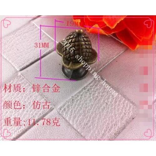 Single hole zinc alloy bronze antique wooden handle simple clothes furniture drawer small handles