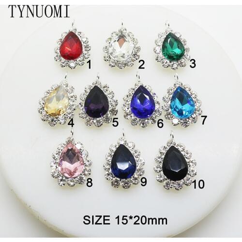 10pcs/lot20*15MM Glass Rhinestone Button Clothing Stitching Process Components DIY Christmas Holiday Decoration Accessories