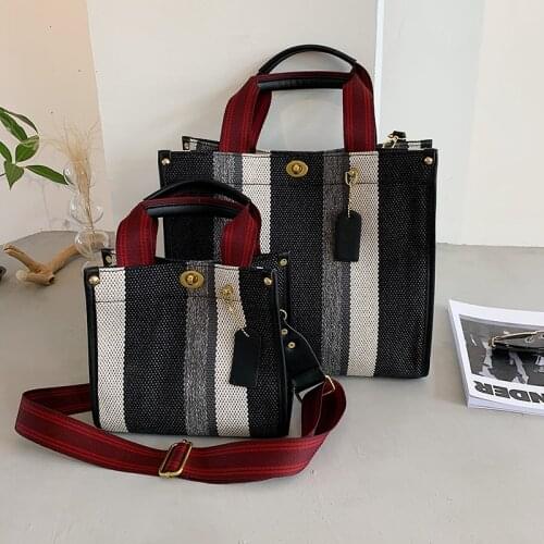 Canvas Tote Fashion Designer Shoulder Bag For Women Vintage Large Capacity Female Crossbody Bag Ladies Wide Strap Travel Handbag