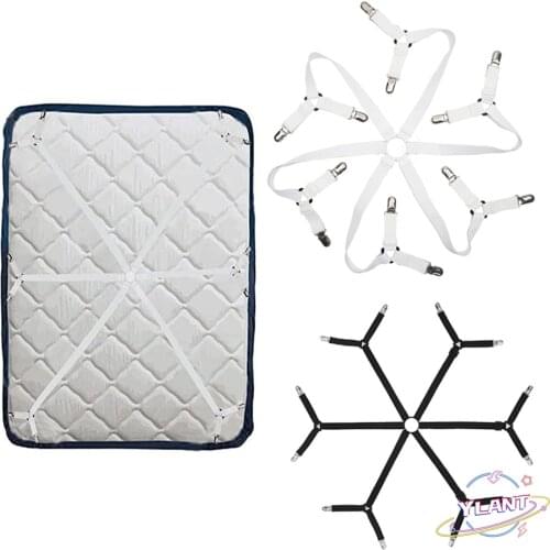 SWT 12 Clips Adjustable Elastic Fitted Sheet Straps Crisscross Bed Sheet Fasteners Mattress Cover Anti-slip Holder